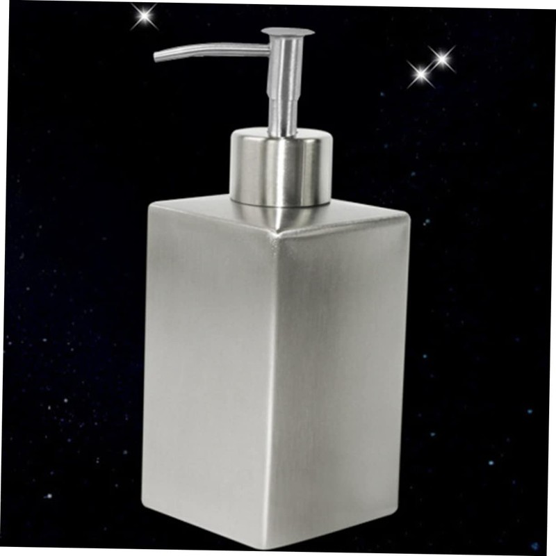 KONTONTY Stainless Steel Square Soap Dispenser Elegant Lotion Pump for