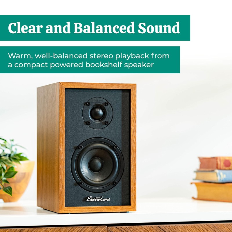 Electrohome Berkeley 2.0 Stereo Powered Bookshelf Speakers with Built-in Amplifier