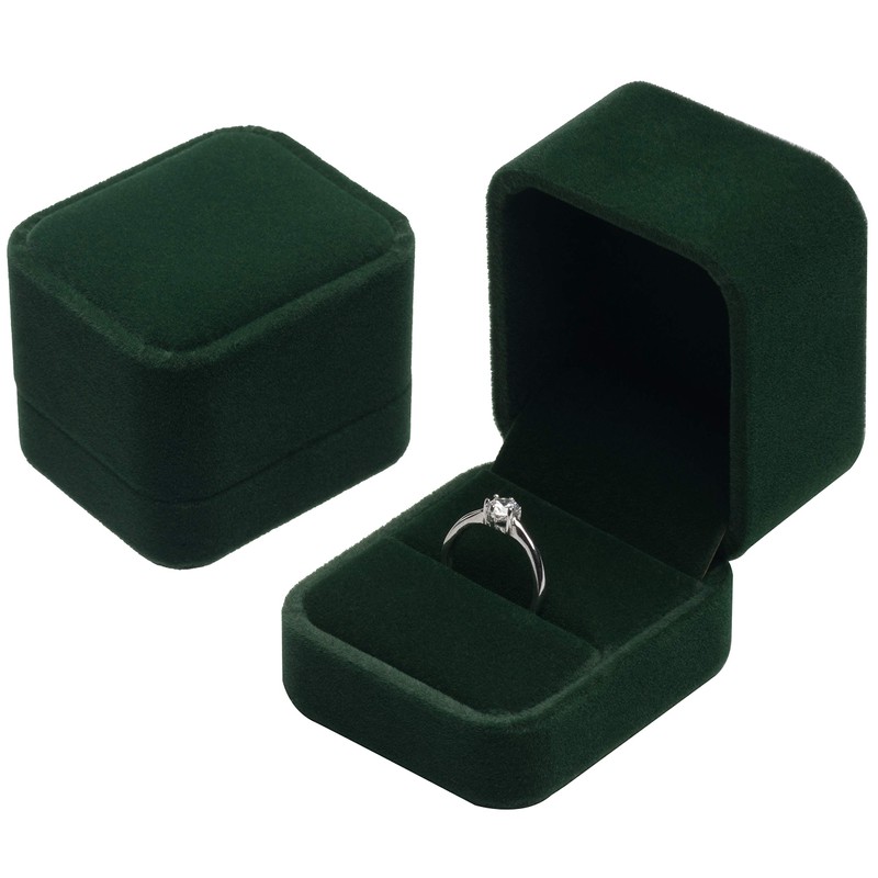 POKOFO Classic Velvet Engagement Ring Box Earring Jewelry Case Gift