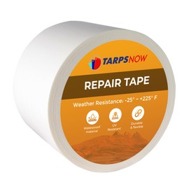 TarpsNow Poly Tarp Repair Tape, (3” to 60’) - High Strength Waterproof Poly Tarp Tape to Fix Leaks or Tears - Temperature Flexible Fabric Tape for Tarp Canopy Tent Boat RV and More - Black