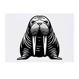 'Cute Walrus' Temporary Tattoo - Water Resistant, Skin-Safe, Non-Toxic Transfer (TO00085209)