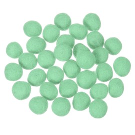 sourcing map 30 Pcs Wool Felt Balls Beads, 0.6 Inch Felt Pom Poms for Crafts, Handmade Pompoms Bulk Small Bead for Nursery Handicrafts and DIY Art Decoration, Light Green