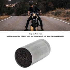 Aramox Exhaust Pipe Catalytic Converter, Stainless Steel Front Middle Exhaust Silencer Catalytic Converter, Universal Motorcycle Catalytic Converter Connection Pipe (53 x 100 mm)