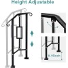 LMRSTOO Black Outdoor Handrails - Heavy Duty Double Post Railing