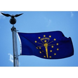 Allied Flag - 4' x 6' Outdoor Nylon Indiana State Flag - Made in USA - Vivid Color and Fade Resistant - Reinforced Hem and Brass Grommets