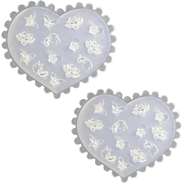 Does not apply 2Pcs White DIY 3D Silicone Nail Art