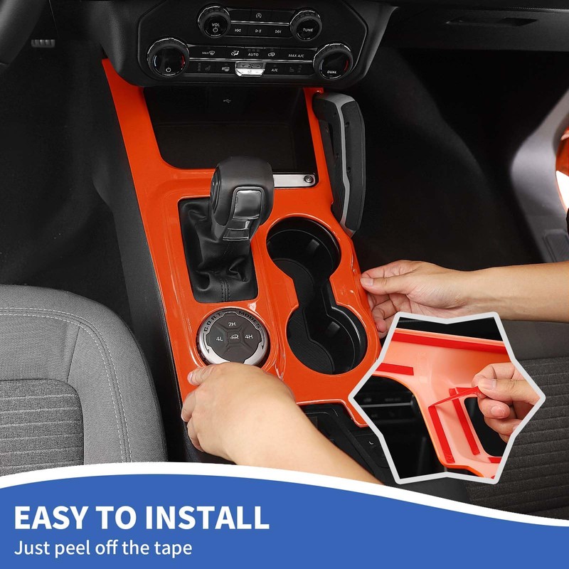 RAZPOY Gear Shift Panel Cover Center Console Cup Holder Trim