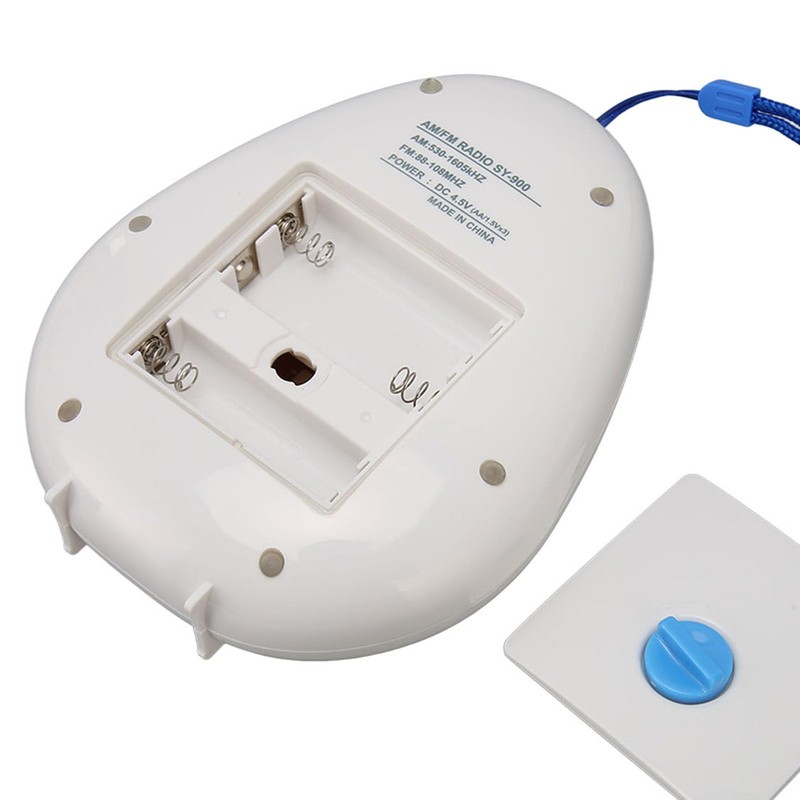 Bathroom Shower Radio, AM/FM Waterproof Speaker, Built-in Speaker with Strap,