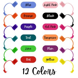 Straw Caps for Reusable Bendable Plastic Straws – Flexible Fit for 11” Extra Long Drinking Straws, Hospital Mugs & Tumblers – Spill-Proof, One-Hand Open, Assorted Colors – 12 Pack