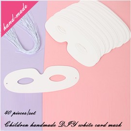 RmKbe 40Pcs Die Cut Paper Masks Half Face Masks DIY White Blank Mask Masquerade Masks Cosplay Dress Up for Kids