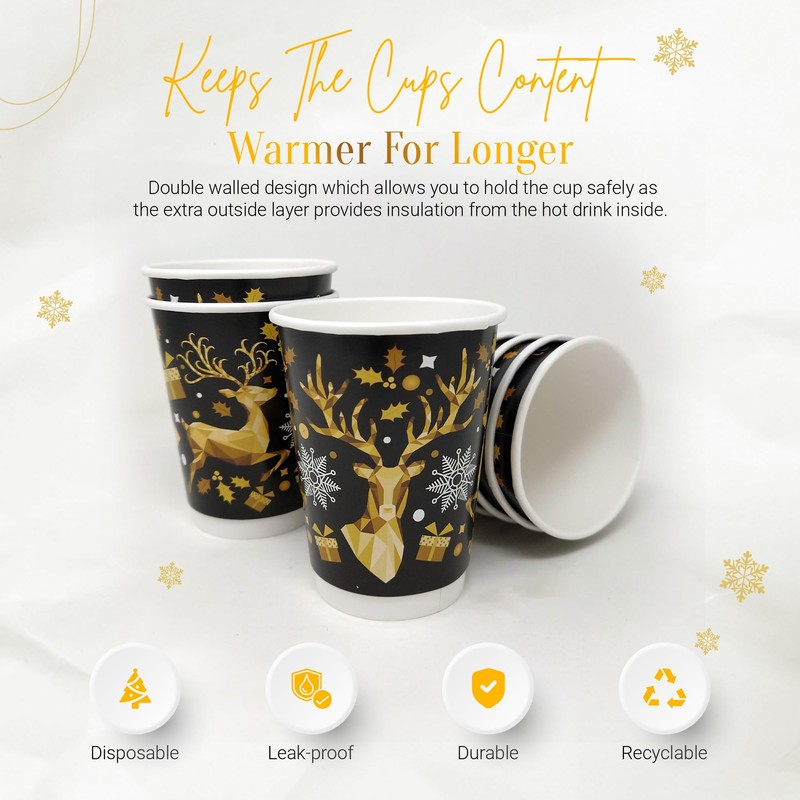 We Can Source It Ltd - 12oz Christmas Paper Coffee