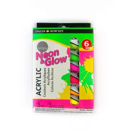 Daler-Rowney Simply Acrylic Paint, Aluminium Tube, 0.41oz - 12 ml, Cardboard Box, Set, 6 Assorted Colours