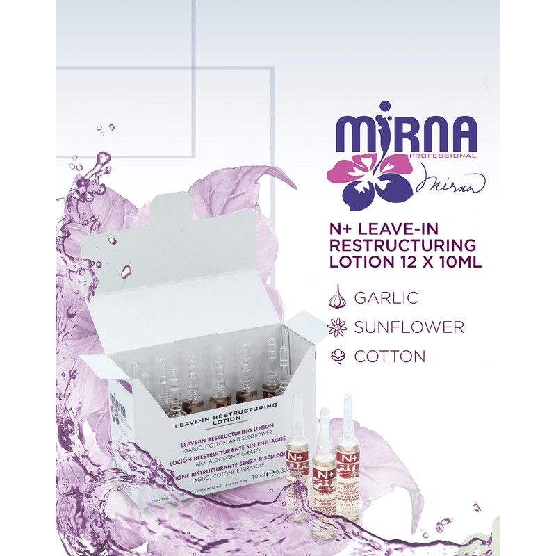 Mirna Professional Garlic Leave-In Restructuring Lotion w/Cotton and Sunflower 10ml