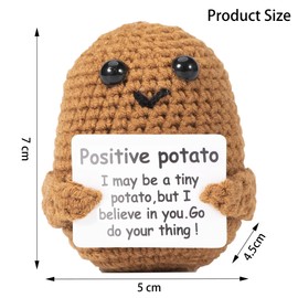 Atsmoce® Pocket Hug Positive Potato, Mini Plush Figures, Funny Positive Potato Doll, Creative Knitting Wool Potato Doll for Courage Gift, Get Well Gifts, Birthday Gift