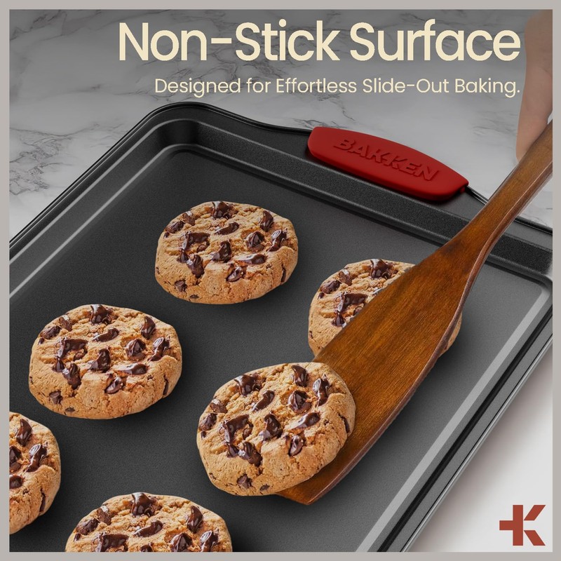 BAKKENMASTER 18-Piece Kitchen Oven Baking Set: Nonstick Gray Marble Coating,