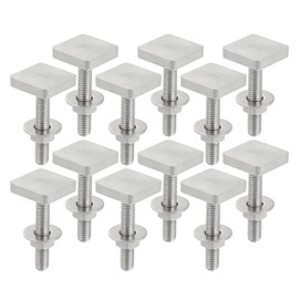 A ABSOPRO Car Roof Rack T Shape Slot Bolt with M6 Nut Washer T Shape Bolt Roof Rack Accessories Stainless Steel 12pcs