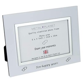 10 Years Tin Anniversary Aluminium Photo Frame (6x4 inch)
