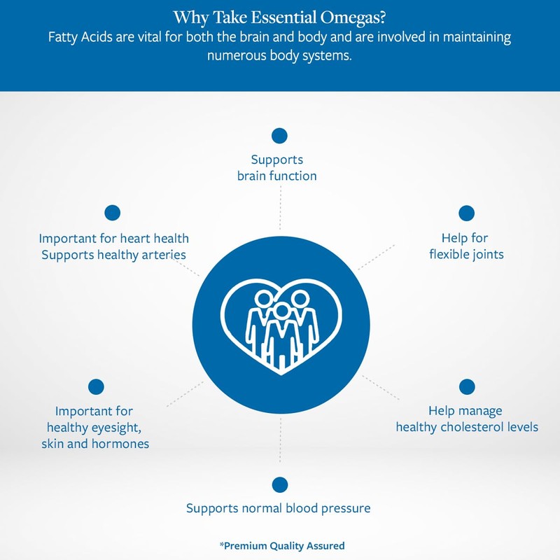 Patrick Holford Essential Omegas (120 Capsules) - high Potency EPA/DHA/GLA