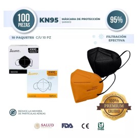Sanwo Cubreboca Kn95 Sanwo 50 Negro Y 50 Diseño Color Certificado