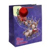 Eurowrap Christmas Traditional Flying Santa Gift Bag with Red Circle