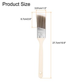 HARFINGTON 4pcs Paint Brushes 1.5" Angle Paint and Chip Brushes with Wooden Handle for DIY Paint Flat Art Furniture Fences Deck Wall Trim, Brown
