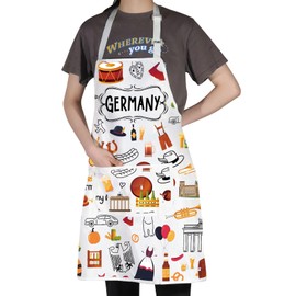 MYSOMY Germany Apron German Kitchen Gifts Germany Themed Gifts German Aprons For Women Men Oktoberfest Apron (Germany ap)
