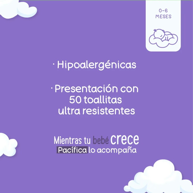 Toallitas Húmedas Para Bebé Recién Nacido Pacifica 600 Pzas