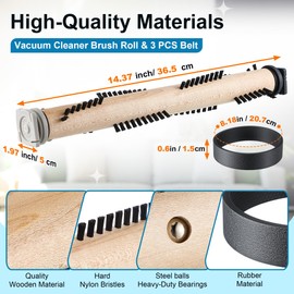 Ceoighe Vacuum Cleaner Brush Roll with 3 Pcs Belt Compatible with Kirby Vacuum Cleaner G3/G4/G5/G6/Sentria, Ultimate G-Belt Compatible with All Kirby-Brush Roller and Belt Replacement Part for Clean
