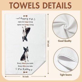 Doreen's Boutique Boston Terrier Dog Kitchen Towel Decor, Every Meal You Make Every Bite You Take, Funny Dish Towels for Women Friend Aunt, Housewarming Gifts, Guest Towel for Home Dining Room /14