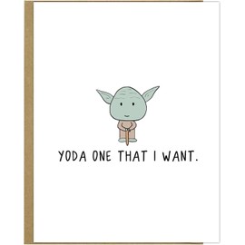 rockdoodles Yoda One I Want Valentine's Day Card, 4.25 in x 5.5 in
