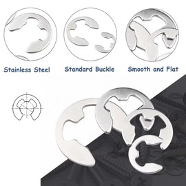 SYDARSYN Lock Washers for Shafts, Stainless Steel E-Clip External Retaining Ring Snap Circlip for Shaft Groove Machine M7 (Pack of 100)