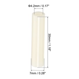 PATIKIL 4.2mm ID x 7mm OD x 30mm L Round Spacers Washers, 50 Pack ABS Plastic Standoff Gaskets for M4 Hardware Screws Bolts for 3D Printer Electrical Outlet, Beige