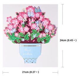 Pop-up birthday card, 3D Sakura, graduation card, encouragement card, folding card with envelope