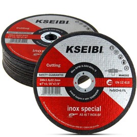 KSEIBI 646202 7-Inch by 1/16-Inch Metal and Stainless Steel INOX Cutting Disc Ultra Thin Flat Cut Off Wheel, 7/8-Inch Arbor (7Inch 25 Pack)