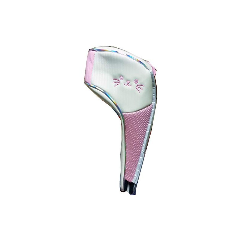 Fairway Paw Magnetic Golf Headcover (White/Pink)
