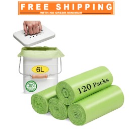Unbranded 120 Counts Mini Garbage Bags, 1.2 Gallon Small Compostable Trash Bags, Sm