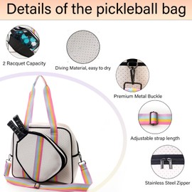 ALL4PICKLE Cute Pickleball Bags for Women and Men,Pickle Ball Bag Tote for Women,Pickleball Sling Bag for Women Rainbow