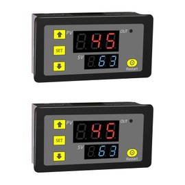 AITIAO 2Pcs Timer Delay Relay DC 24V 20A Relay Module with Dual LED Digital Display Programmable Cycle Timer Switch ON-Off Control Timer Relay