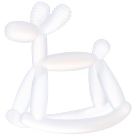 Smooch Rocking Teething Toys for Babies 0-6 Months, 12, 18 - Easy to Hold Silicone Baby Teether, Soft Infant Teething Toys Provides Baby Teething Relief & Soothes Sore Gums (Clear)