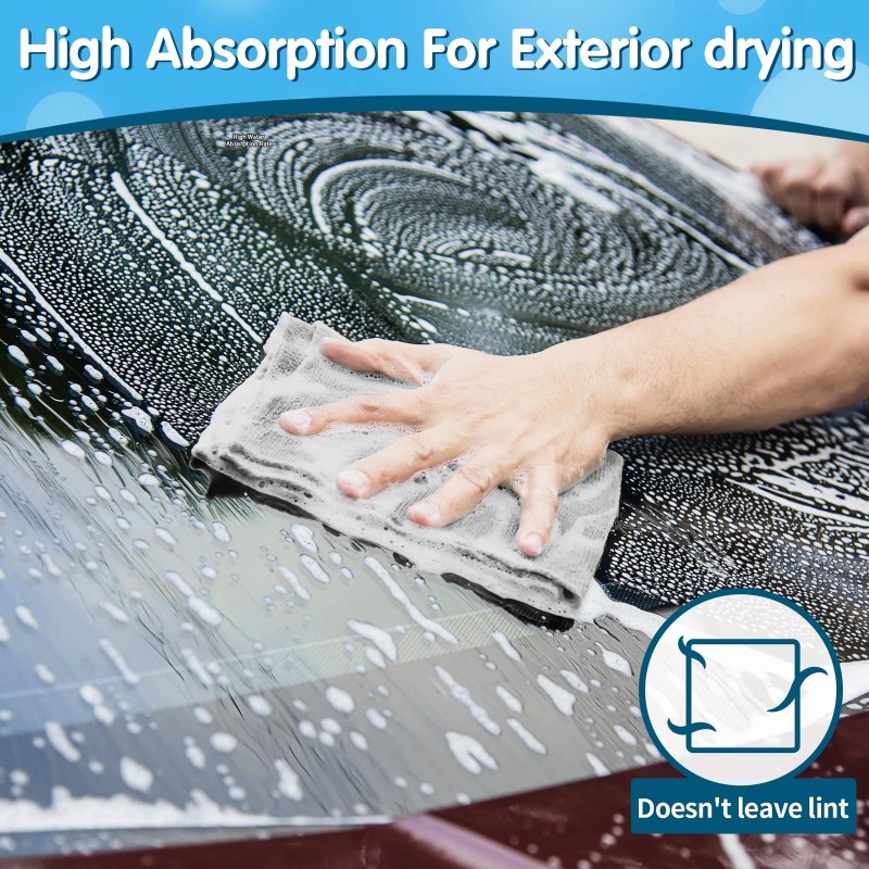 FIXSMITH Shop Towels, Pack of 150, Grey Microfiber Cleaning Cloth