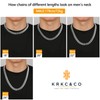 KRKC&CO Men's Curb Chain 8/12/14 mm, 18 K Gold/White Gold
