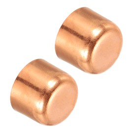 PATIKIL 5/8 Inch ID Copper Pipe End Cap, 2 Pack Copper Fitting Cap Sweat Plug Solder Connection for Plumbing HVAC Air Conditioner, Copper Tone