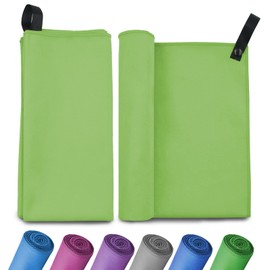 Invool Microfiber Towel, Quick Dry Lightweight Towel in 6 Colours, Super Absorbent and Fast Drying Camping Towel for Travel, Sports, Camping, Gym, Beach, Vacation (XL-90cm x 180cm, Green)