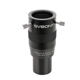 Svbony SV216 Lenti di Barlow 3x, 1.25" Metallo Barlow 4-Elementi Apochromatic FMC Telescope Lens per Telescopio Oculare Per l'osservazione del Pianeta