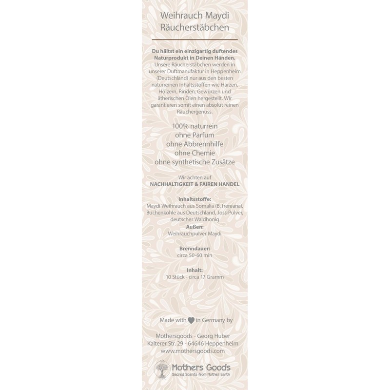 100% Pure Natural Incense Sticks - Maydi Incense - Pure