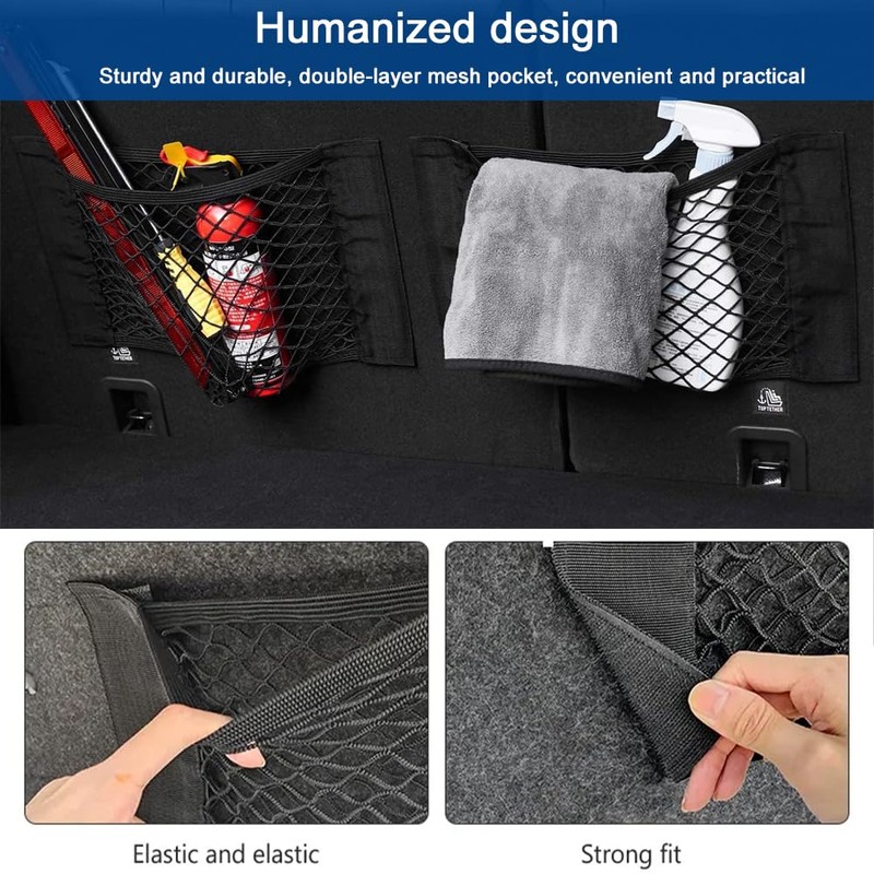 TOMVAES 4 Pack Car Trunk Net Mesh Auto Cargo Storage