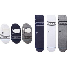 Stance® Basic Mixed 6-Pack Socks for Women and Men – No Show Design – Medium Cushioning – Blended Fabric Navy LG (US Men's Shoe 9-13, Women's Shoe 11-14) One Size