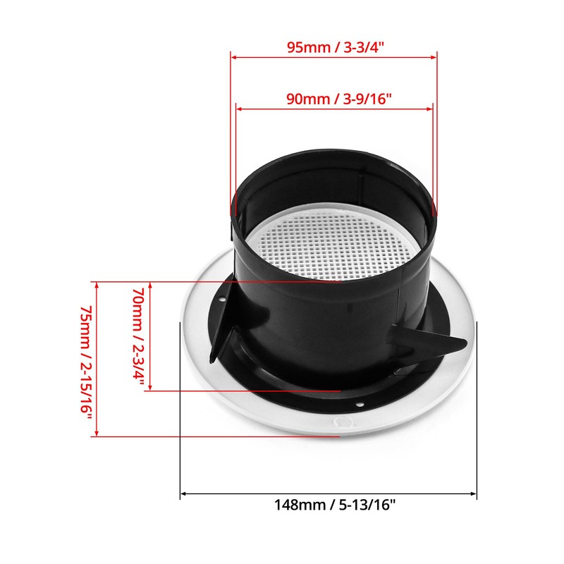 QWORK Air Vent ABS Louver Grille Cover, 8 Pack 4"