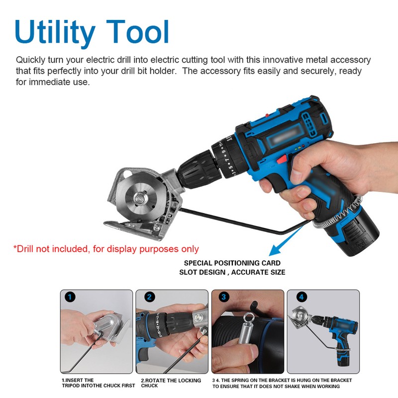 Electric Drill to Electric Fabric Cutter Refitting Accessory Impact Drill