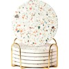 Terrazzo Drink Absorbent Coasters with Holder Set of 6, Ceramic